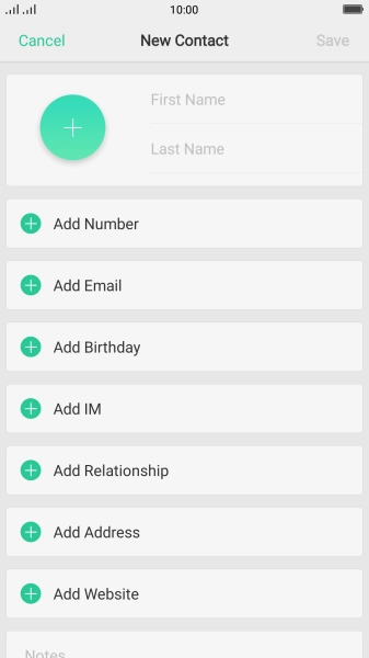 Press First Name and key in the first name.