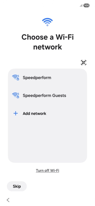 Press the required Wi-Fi network.