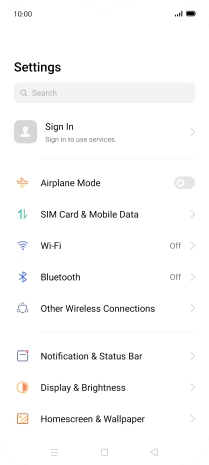 Press SIM Card & Mobile Data.