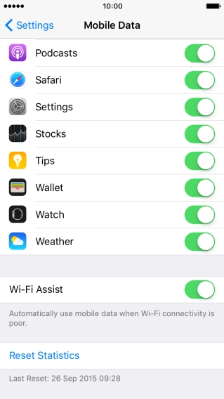 Press the indicator next to 