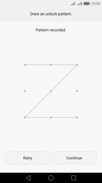 Slide your finger across the screen to connect at least four points and press Continue.