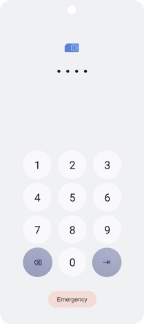 If your SIM is locked, key in your PIN and press arrow right.