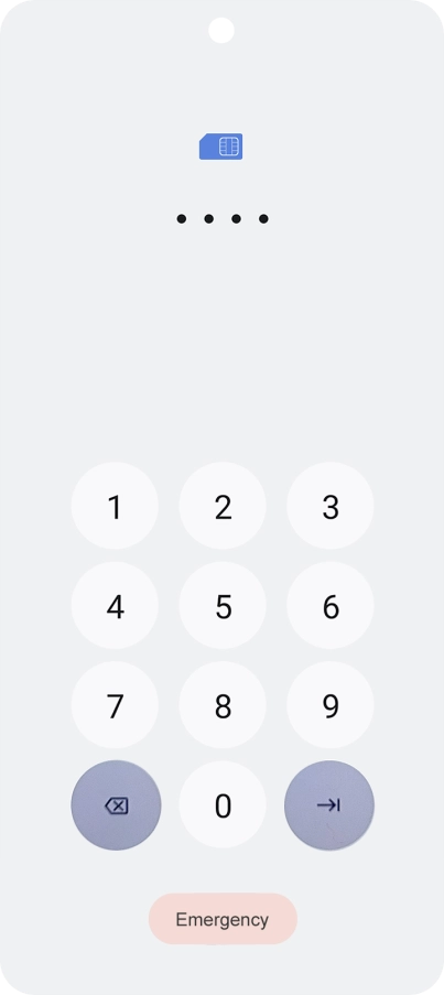 If your SIM is locked, key in your PIN and press arrow right.