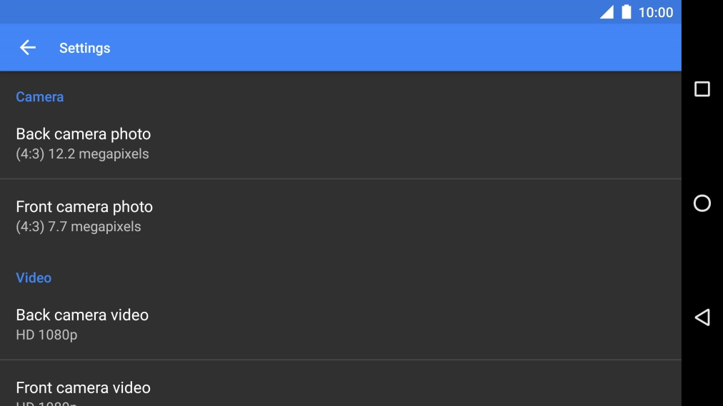 Press Back camera video.