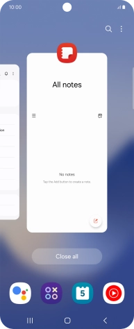To end one running application, slide your finger upwards on the required application.