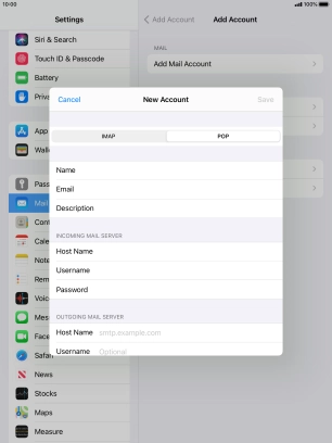 Press Host Name and key in the name of your email provider's outgoing server. Please note that if you can't send email messages when using your email provider's outgoing server, key in smtp.vodafone.net.au (Vodafone's outgoing server).