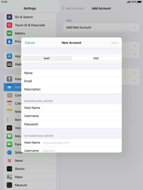Press Host Name and key in the name of your email provider's outgoing server. Please note that if you can't send email messages when using your email provider's outgoing server, key in smtp.vodafone.net.au (Vodafone's outgoing server).