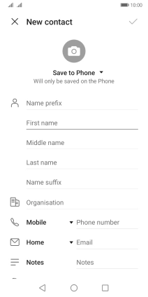Press First name and key in the required first name.