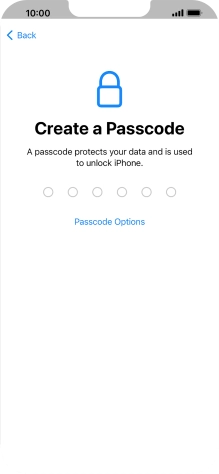 Press Passcode Options.
