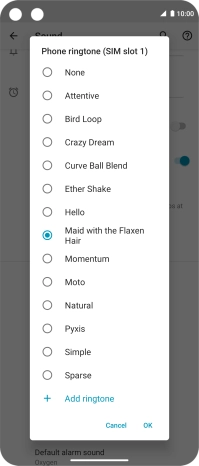 Once you've found a ring tone you like, press OK.