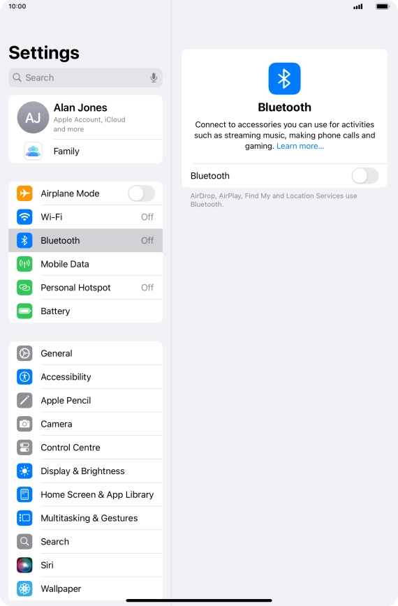 Press the indicator next to 