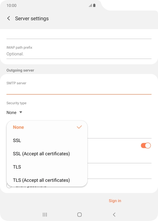 Press None to turn off the function.