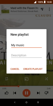 Key in a name for the playlist and press CREATE PLAYLIST.