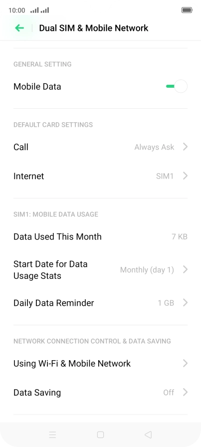 Press Using Wi-Fi & Mobile Network.