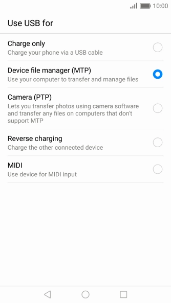 Press Device file manager (MTP).