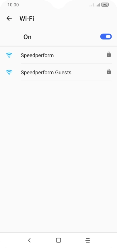 Press the required Wi-Fi network.