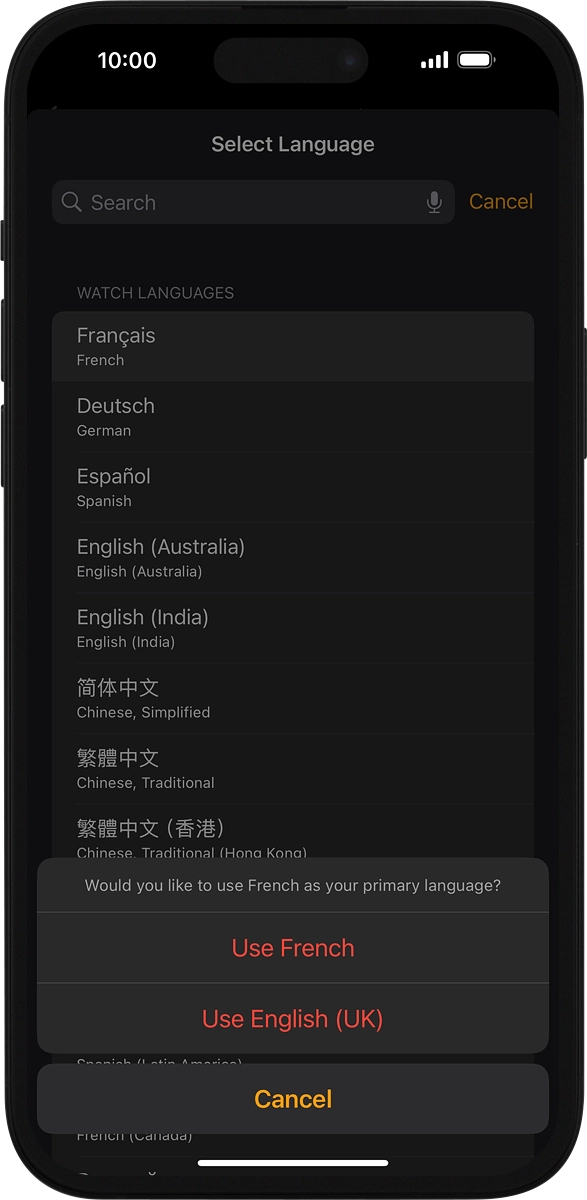 On your phone: Press Use ‹language›.