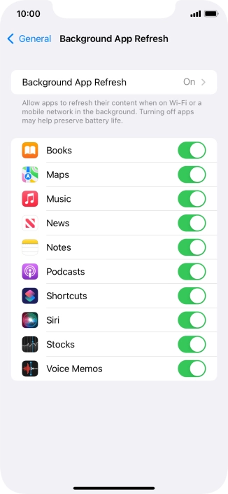 Press Background App Refresh.