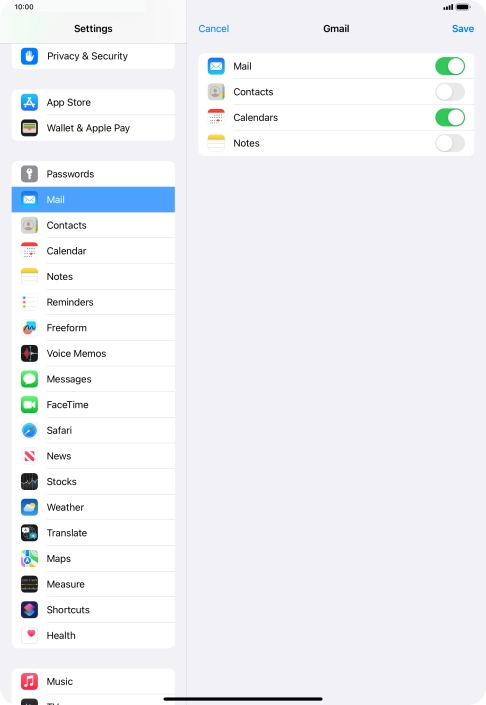 If this screen is displayed, you email account has been recognised and set up automatically. Follow the instructions on the screen to key in more information and finish setting up your tablet.