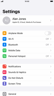 Press your Apple ID.