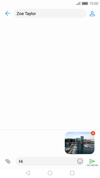 Press the send icon when you've finished your picture message.