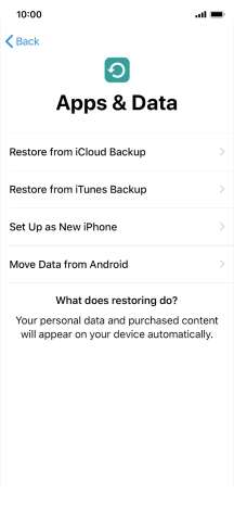 You can transfer content from an Android phone when your phone is activated for the first time and after a factory reset. When this screen is displayed, your phone is ready to transfer content from an Android phone.