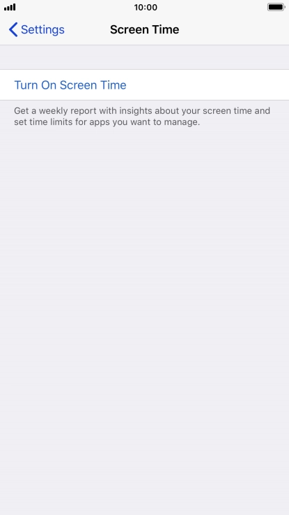 Press Turn On Screen Time.