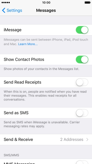 Press the indicator next to 
