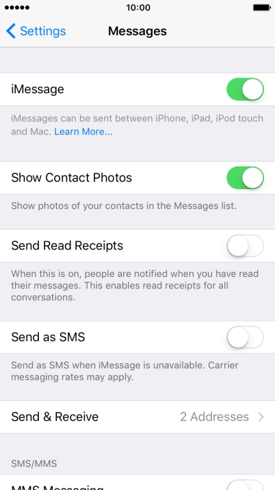Press the indicator next to 