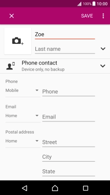 Press Last name and key in the last name.