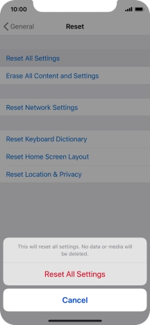 Press Reset All Settings.