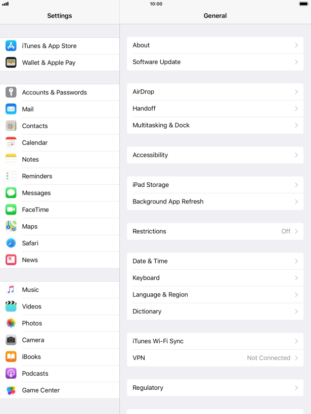 Press Accounts & Passwords.