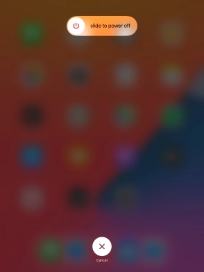 Press and drag the power off icon right.