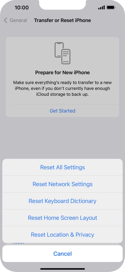 Press Reset All Settings.