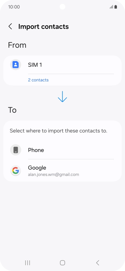 Press the required Google account.