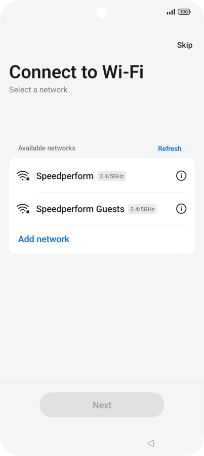 Press the required Wi-Fi network.