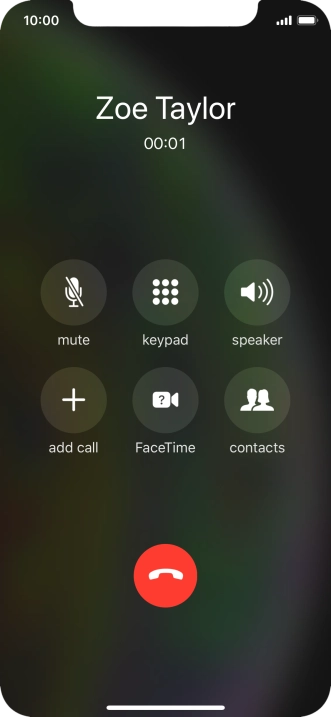 Press the end call icon to end the call.