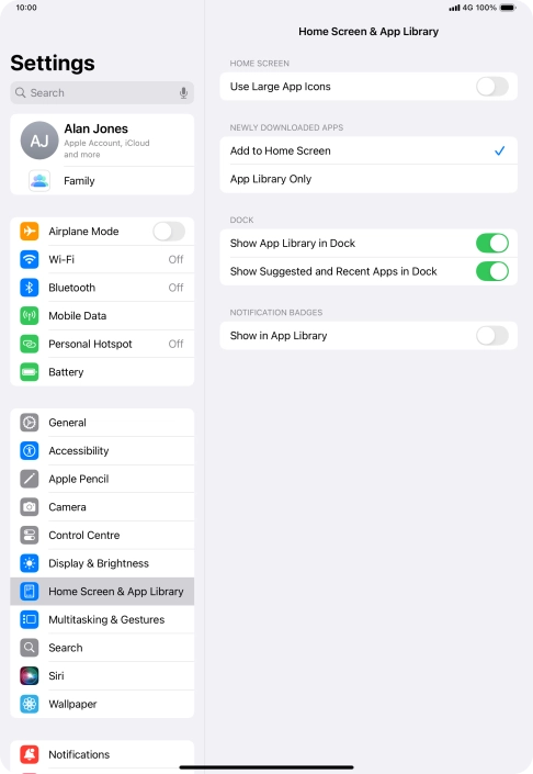 To add new downloaded apps to both the home screen and App Library, press Add to Home Screen.