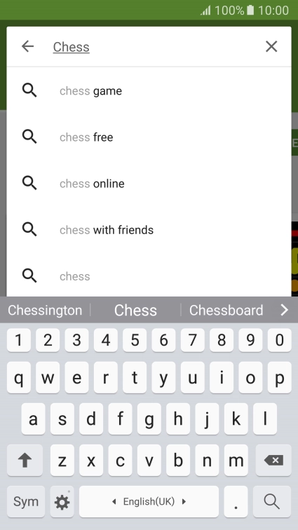 Key in the name or subject of the required app and press the search icon.