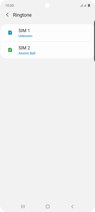 Press the name of the SIM.