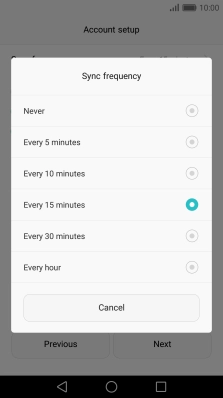 Press the required setting.