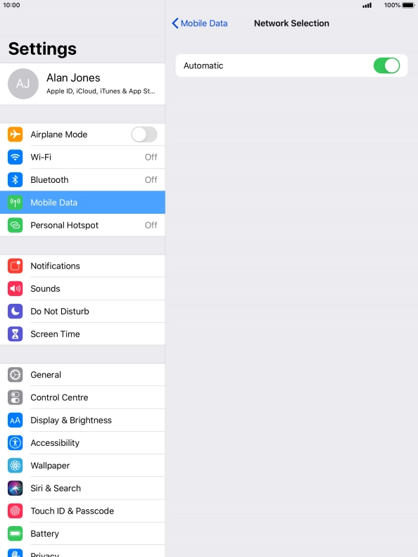 Press the indicator next to 