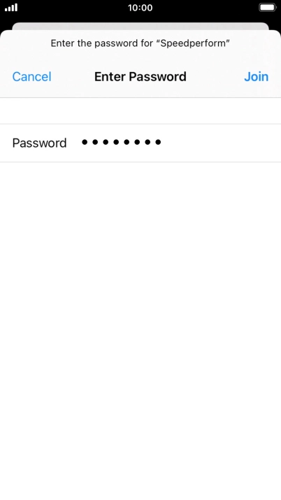 Key in the password for the Wi-Fi network and press Join.
