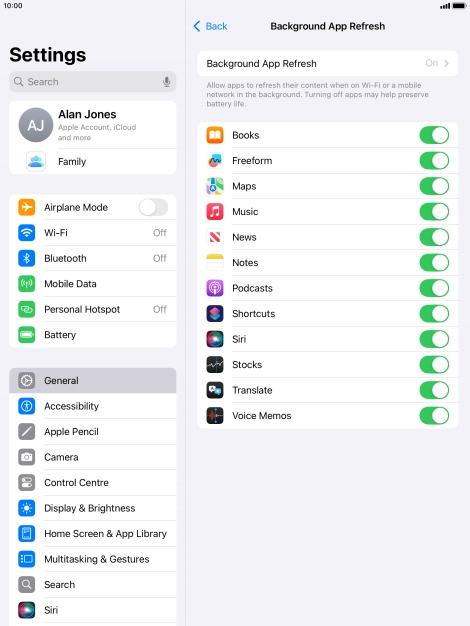 Press Background App Refresh.