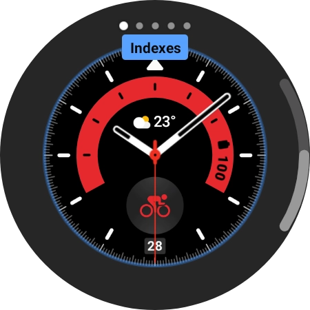 Slide your finger on the screen to change between the different designs.