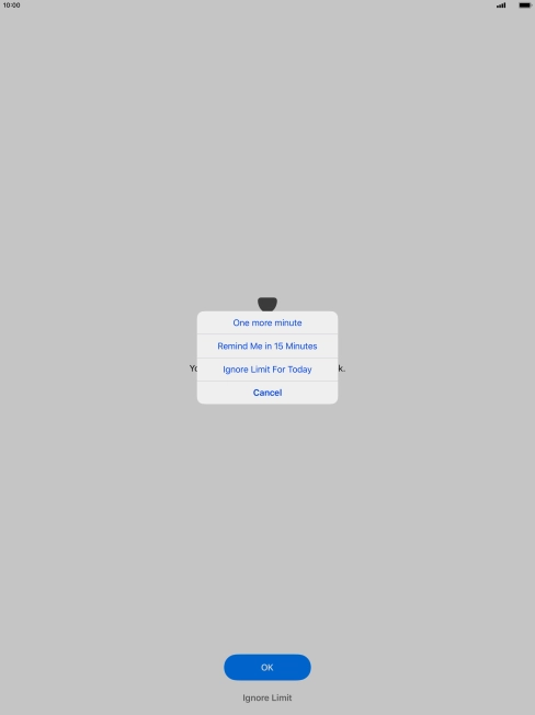 Press the required setting.
