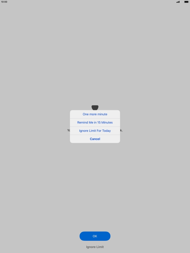 Press the required setting.