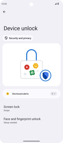 Press Face and fingerprint unlock.