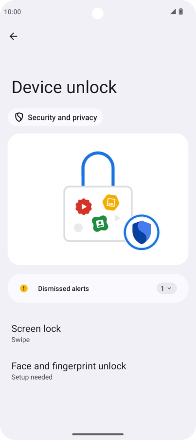 Press Face and fingerprint unlock.