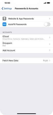 Press the name of the email account you've just set up.
